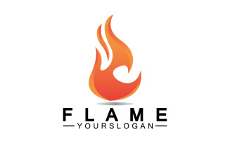 Hot burning fire flame logo vector v24
