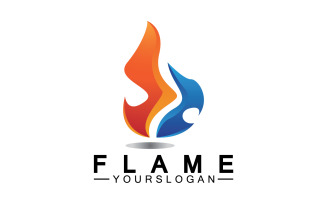 Hot burning fire flame logo vector v25