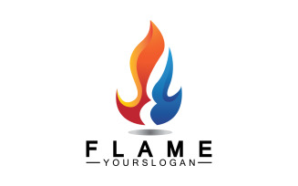 Hot burning fire flame logo vector v26