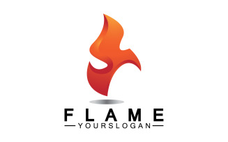 Hot burning fire flame logo vector v28