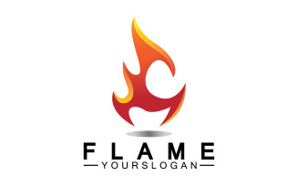Hot burning fire flame logo vector v29