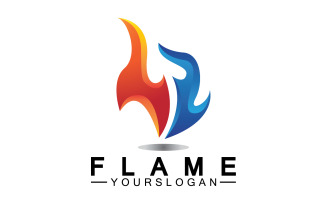 Hot burning fire flame logo vector v30