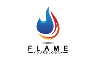 Hot burning fire flame logo vector v35