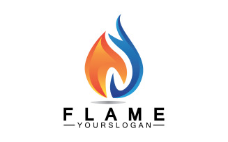 Hot burning fire flame logo vector v4