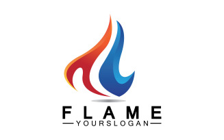 Hot burning fire flame logo vector v5