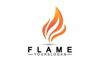 Hot burning fire flame logo vector v6