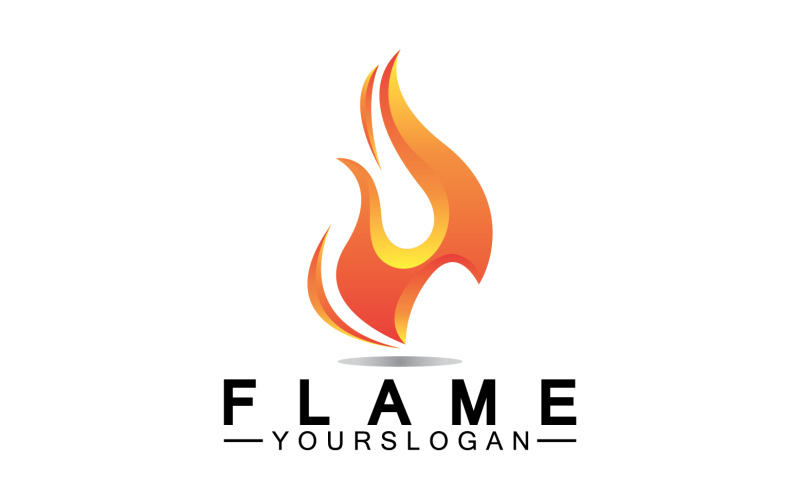 Hot burning fire flame logo vector v7 Logo Template