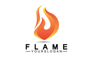 Hot burning fire flame logo vector v8