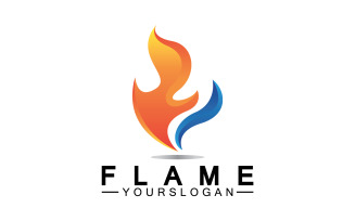 Hot burning fire flame logo vector v9