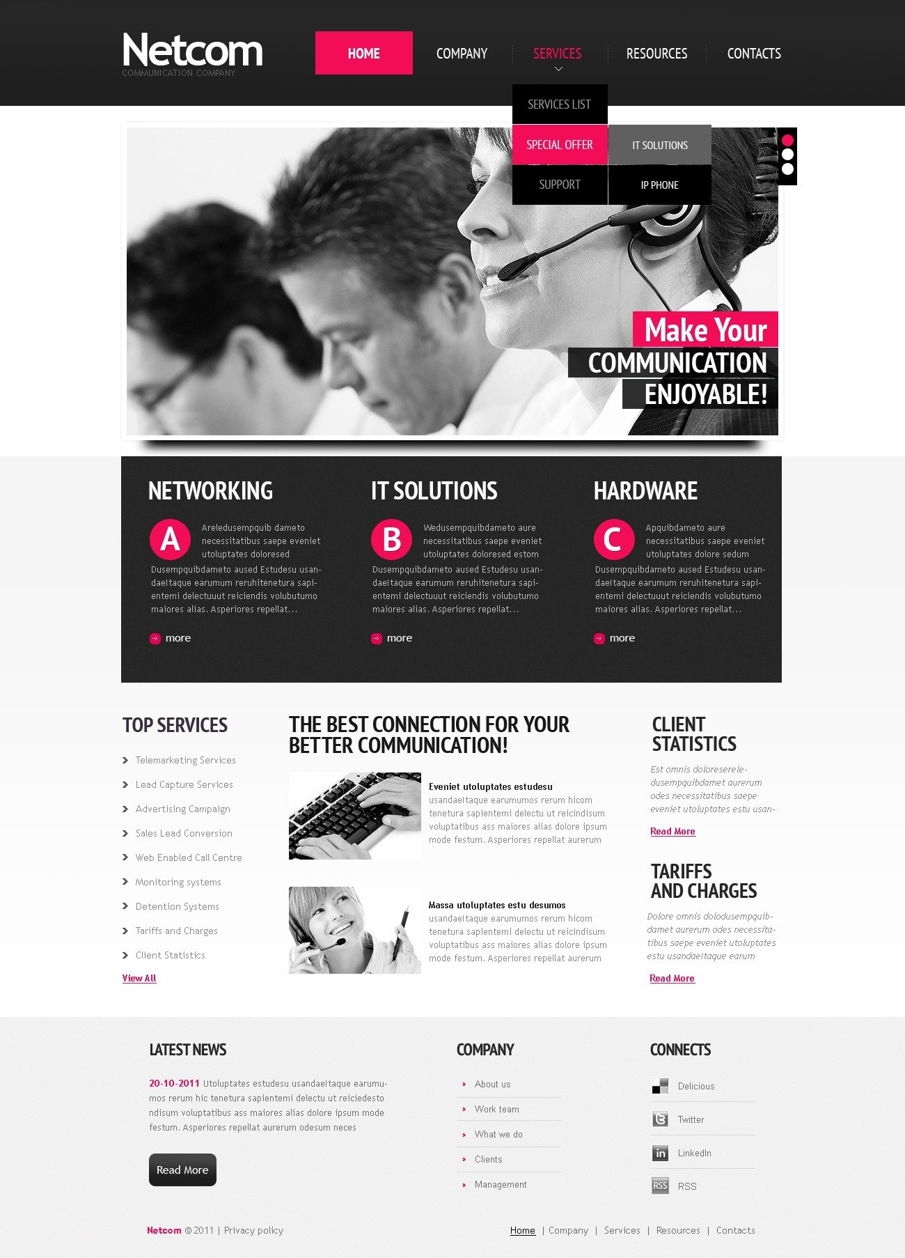 Communications Website Template 35595