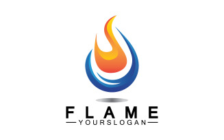 Hot burning fire flame logo vector v34