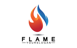 Hot burning fire flame logo vector v36