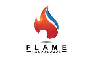 Hot burning fire flame logo vector v37