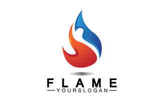 Hot burning fire flame logo vector v38