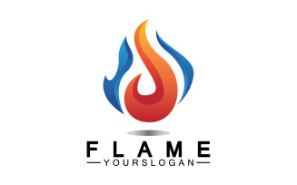 Hot burning fire flame logo vector v40