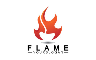 Hot burning fire flame logo vector v41