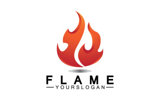Hot burning fire flame logo vector v42
