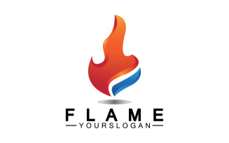 Hot burning fire flame logo vector v45