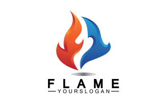 Hot burning fire flame logo vector v46