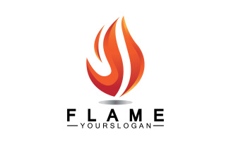 Hot burning fire flame logo vector v48