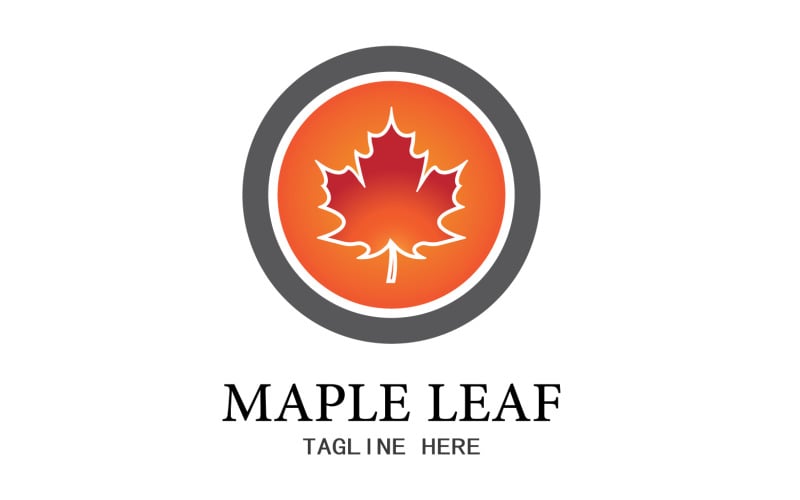 Leaf Mapple vector logo icon v39 Logo Template
