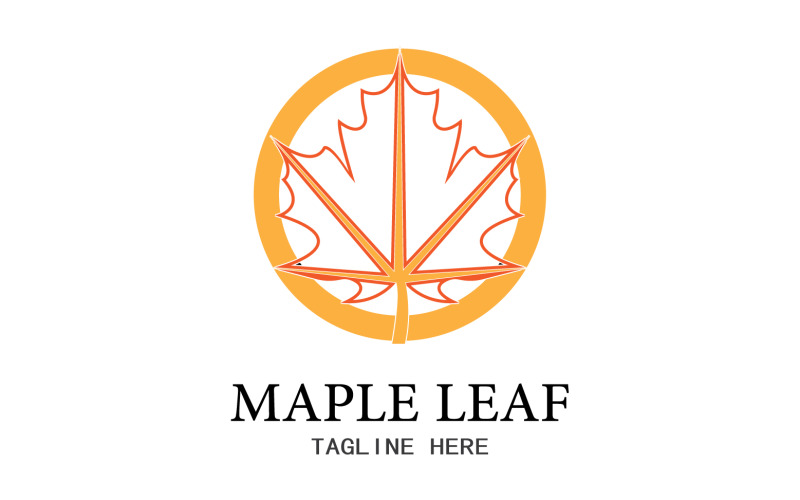 Leaf Mapple vector logo icon v40 Logo Template