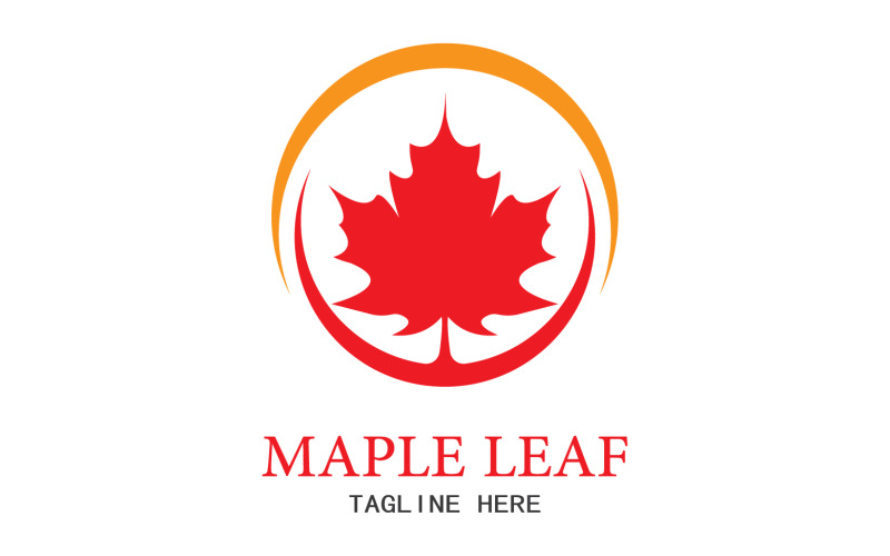 Leaf Mapple vector logo icon v45 Logo Template