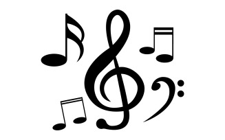 Music Player note vector logo icon v27