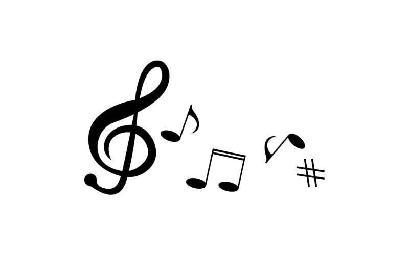 Music Player note vector logo icon v36 Logo Template