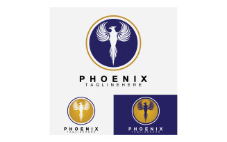 Phoenix bird logo vector v16