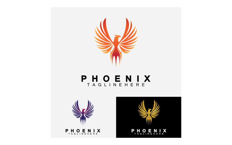 Phoenix bird logo vector v36 Logo Template