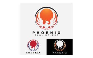 Phoenix bird logo vector v4
