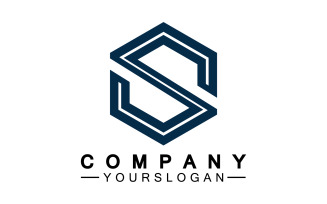 S initial name letter logo icon v3
