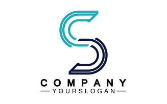 S initial name letter logo icon v7
