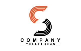 S initial name letter logo icon v15