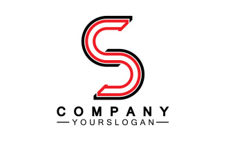 S initial name letter logo icon v16