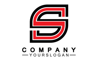S initial name letter logo icon v19