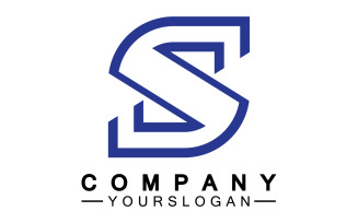 S initial name letter logo icon v21
