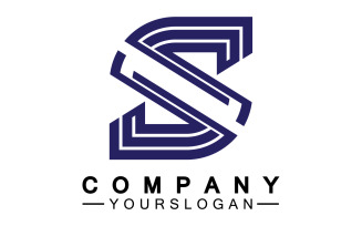 S initial name letter logo icon v24