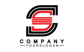 S initial name letter logo icon v28