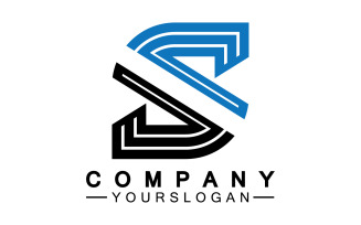 S initial name letter logo icon v30