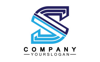 S initial name letter logo icon v31