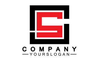 S initial name letter logo icon v34