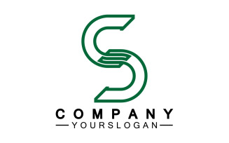 S initial name letter logo icon v8