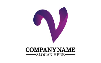 V initial name letter logo template v11
