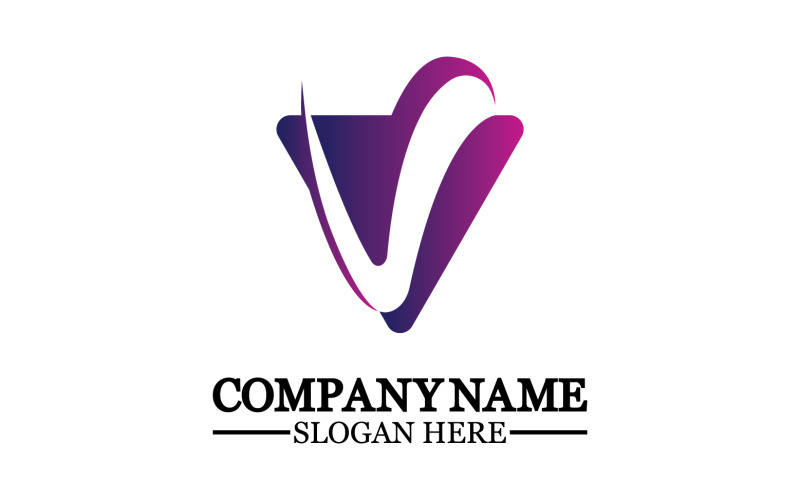 V initial name letter logo template v19 Logo Template