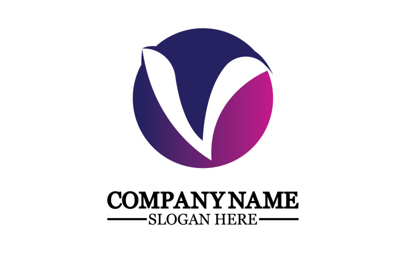 V initial name letter logo template v24 Logo Template