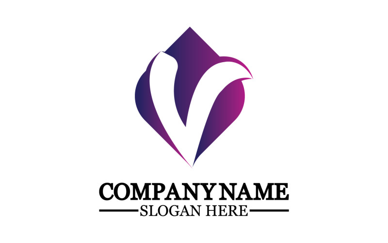 V initial name letter logo template v27 Logo Template