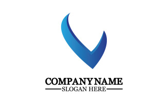 V initial name letter logo template v5