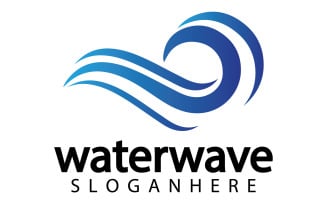 Water wave template logo icon v12
